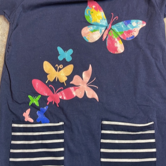 Blue butterfly dress size 5 - 6 T - Picture 3 of 4